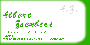 albert zsemberi business card